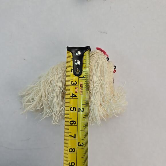 Vintage Lot of 2 Handmade Dogs from Threads White - Picture 14 of 14